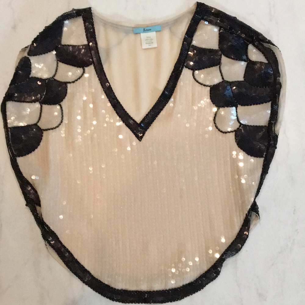 Sequin cap sleeve too